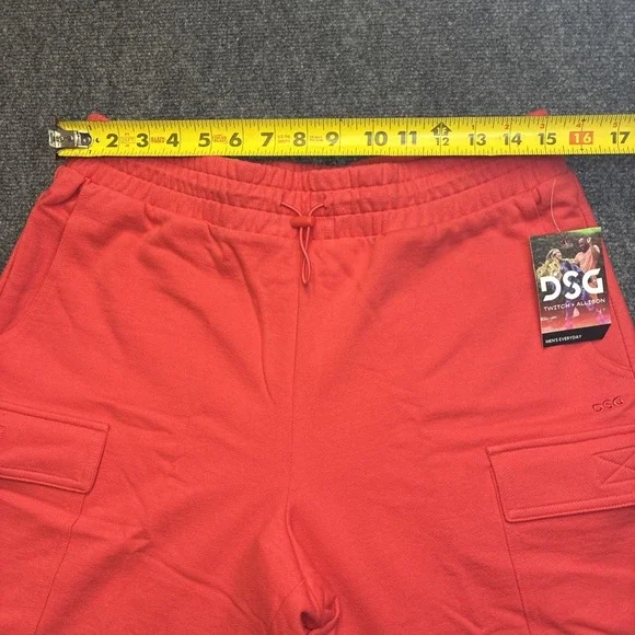 DSG Cargo Terry Shorts Bungee Cinch Relaxed Fit Radical Red Mens Medium - Picture 4 of 10